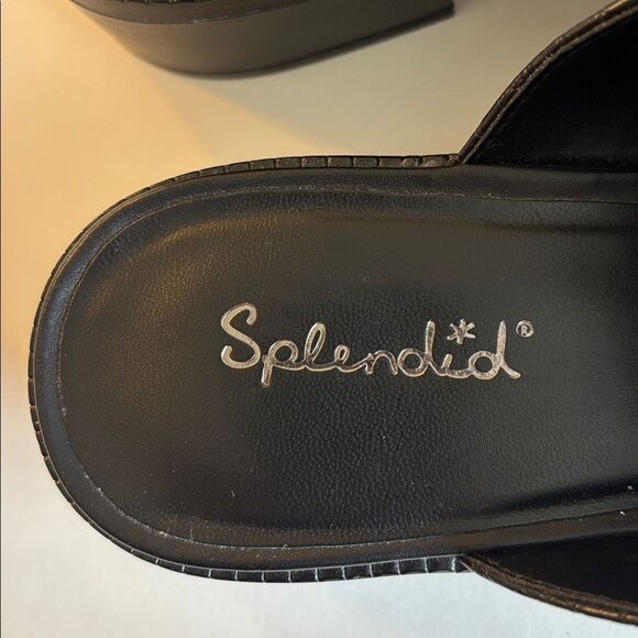 NWT Splendid Loafer Mules Faux Crocodile Leather Black Size 10 - Picture 7 of 13